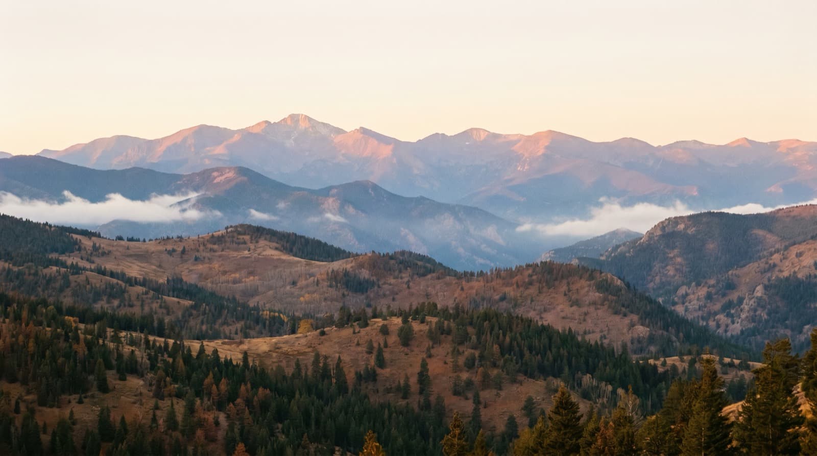 First light on the Front Range above Colorado Springs