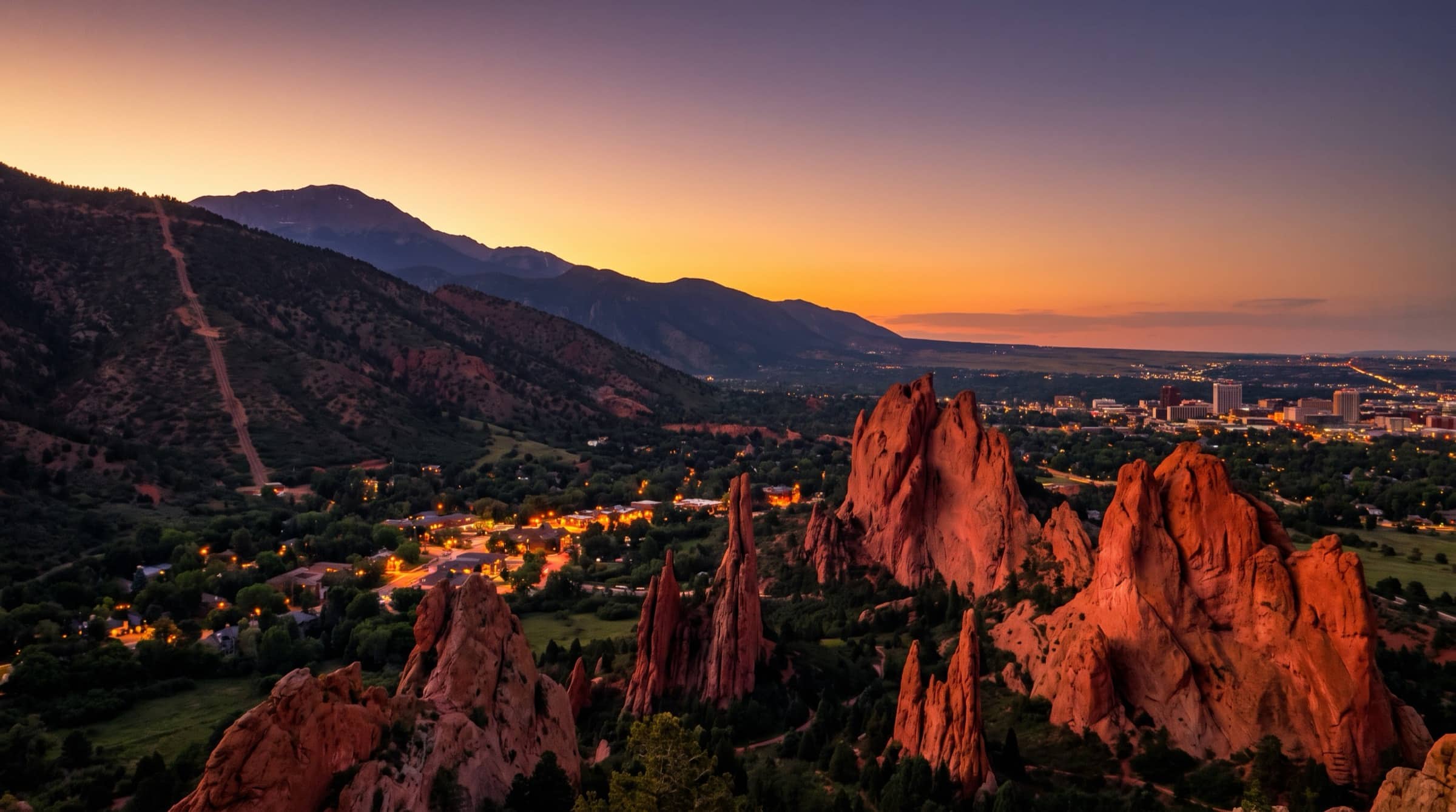 Alpenglow over the Front Range near Pikes Peak, Colorado